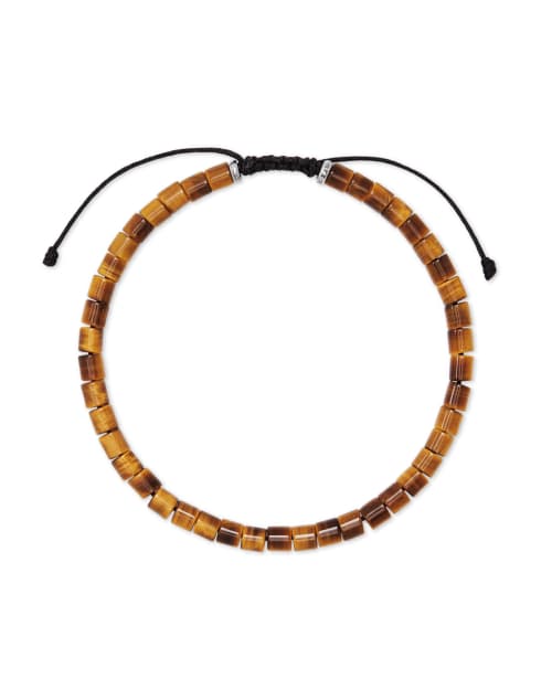 Grey Oxidized Sterling Silver Bracelet in Brown Tiger's Eye